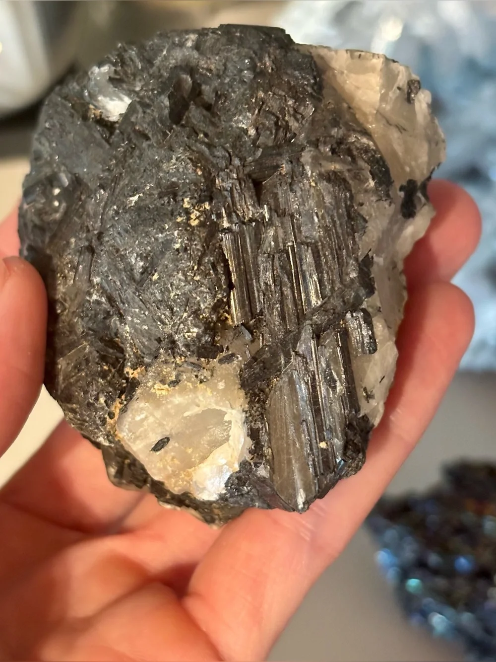 Black Tourmaline in Quartz Matrix – Natural Raw Mineral Specimen